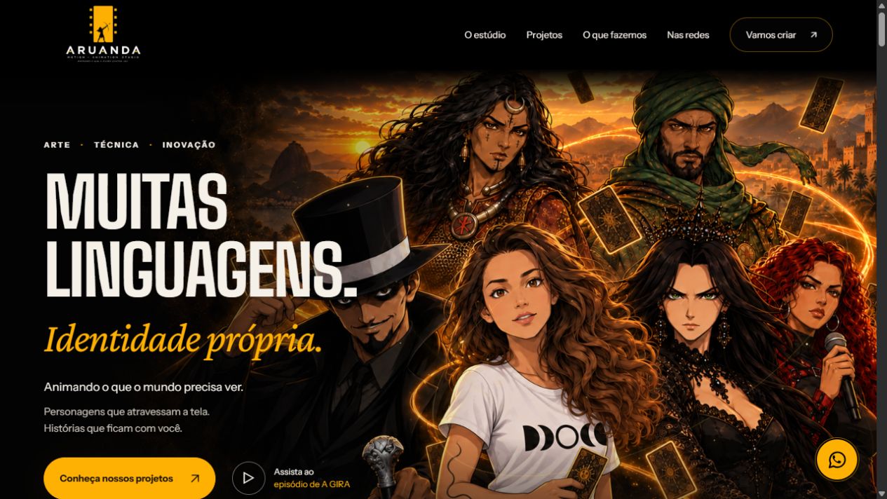 Captura do site Aruanda Motion